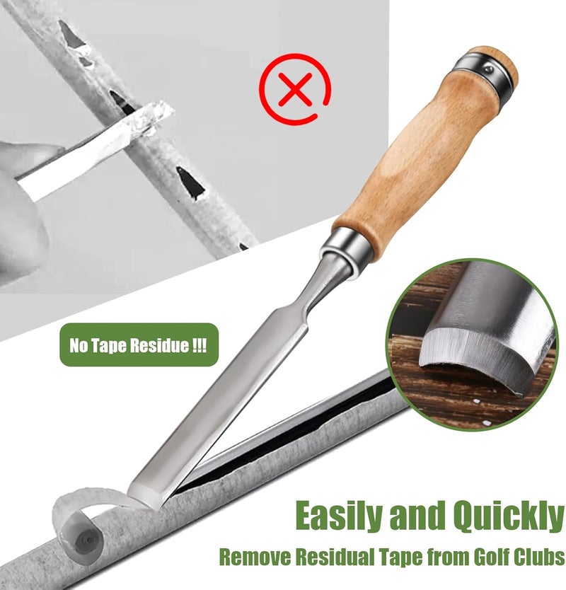 ELEMONY Golf Grip Removal Tool and Golf Grip Tape Removal Tool, V-Groove Grip Remover Saver 12“, High-Carbon Steel Gripping Tool, Golf Club Gripping Kit Golf Grip Tool - Image 4